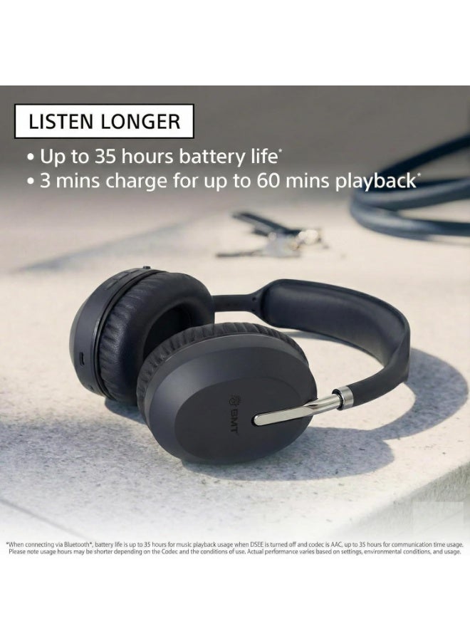 A09 Wireless Bluetooth  Headphones with Noise Cancelling Pure Bass Sound Extra Bass Hi Res Audio Built in Mic Long Battery Life Multi Point Connection Lightweight Foldable Black with 1 Year Warranty - Image 5